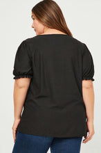 Load image into Gallery viewer, Kelsey Swiss Dot Black Blouse
