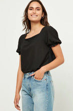 Load image into Gallery viewer, Kelsey Swiss Dot Black Blouse
