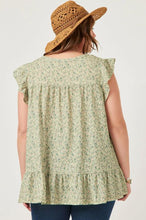 Load image into Gallery viewer, Tammy Sage Ruffle Tank
