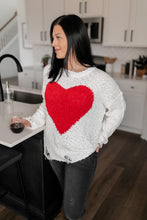 Load image into Gallery viewer, Heart to Heart Distressed Sweater
