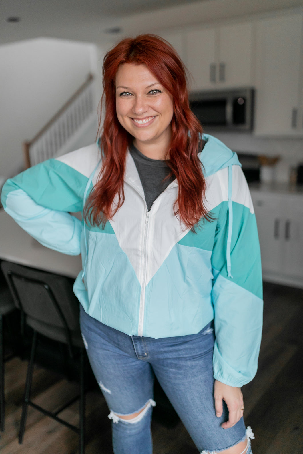 Jewel- Color Block Windbreaker